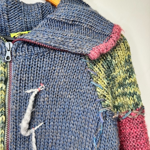 Save the Queen Chunky Knit Wool Mohair Blend Longline Cardigan Sweater Size XL - Picture 5 of 14